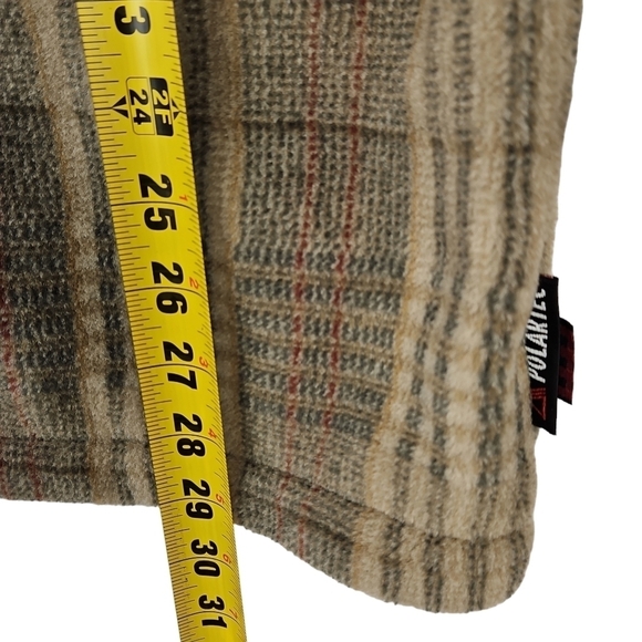 Woolrich L Sherpa Jacket Shaket Brown Blue Plaid Full Zip Front - Picture 7 of 13